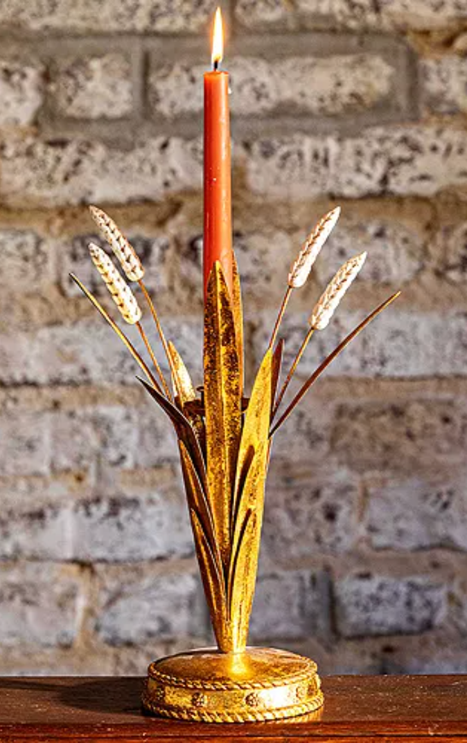 Forest Walk  Wheat 13" Candlestick