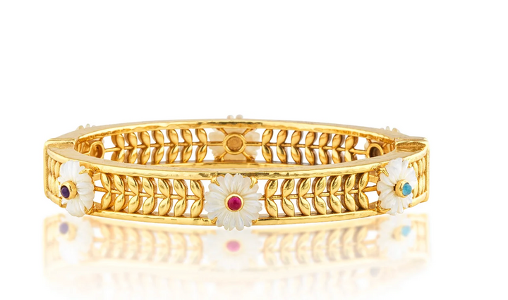 Fleur Vine Hinged Bangle - Multi