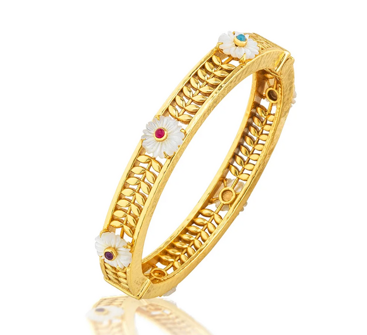 Fleur Vine Hinged Bangle - Multi