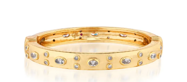 Maharani Clear Cubic Zirconia Hinged Bangle