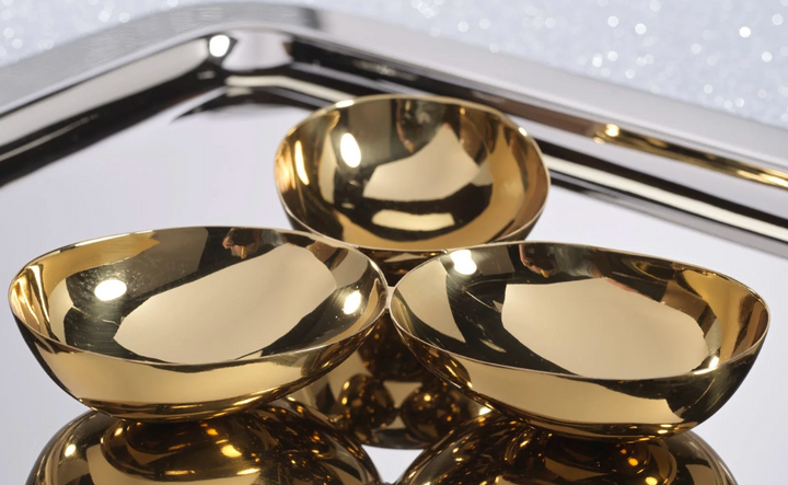 Triple Nut Bowl - Polished Gold