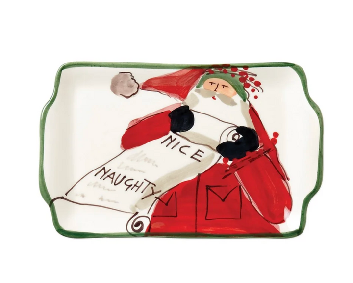 Old St. Nick Rectangular Plate  - Naughty or Nice