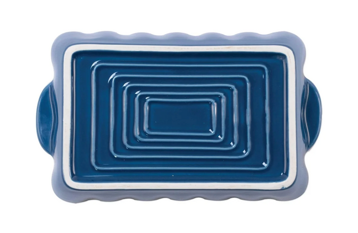 Italian Bakers Blue Small Rectangular Baker