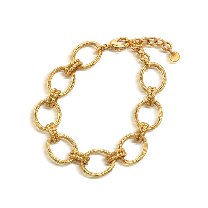 Cleopatra Grande Link Bracelet 7"+1.5" Gold