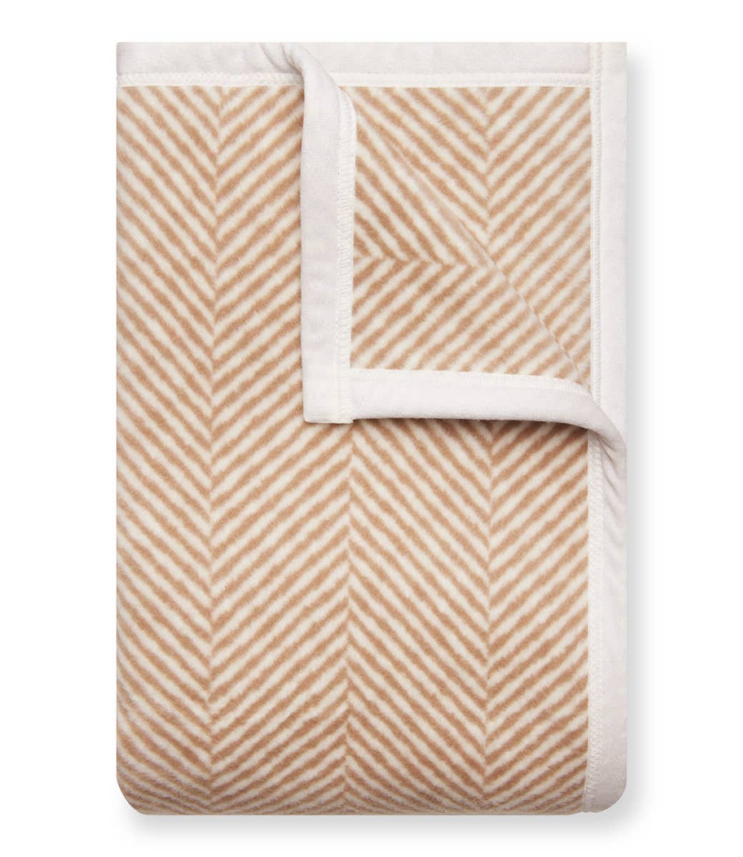 Harborview Herringbone Tan Blanket