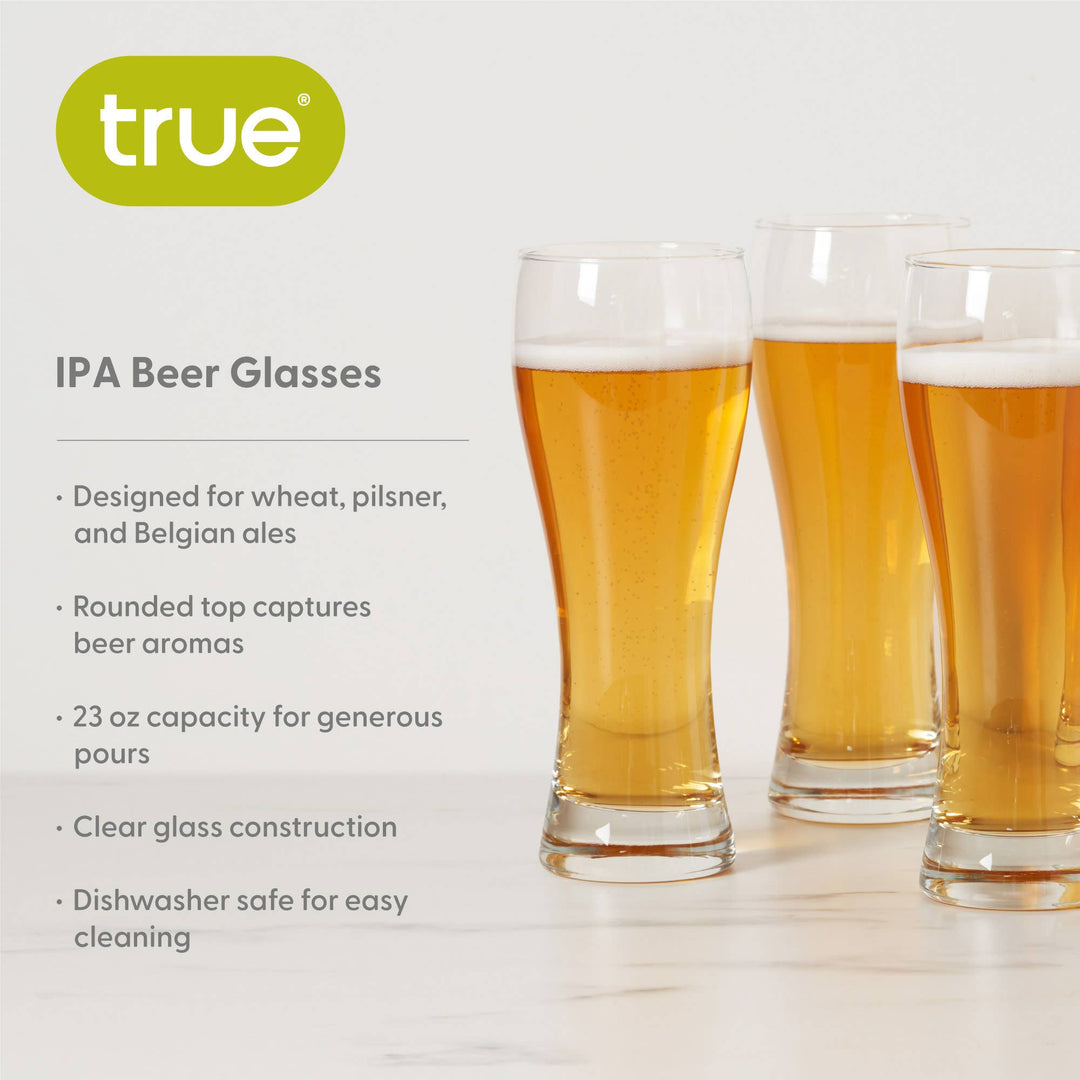 Heavy Base Glass Wheat Beer Glasses Set of 4