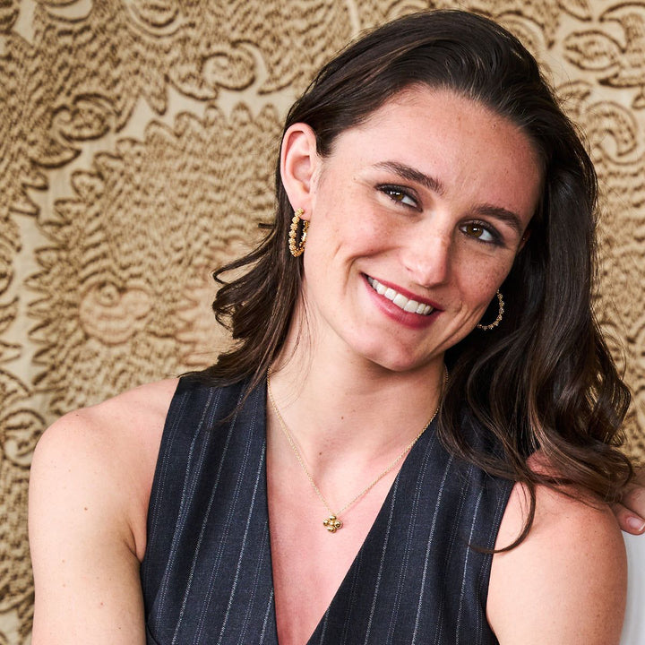 Clover Station Necklace, 16"+2" - Gold