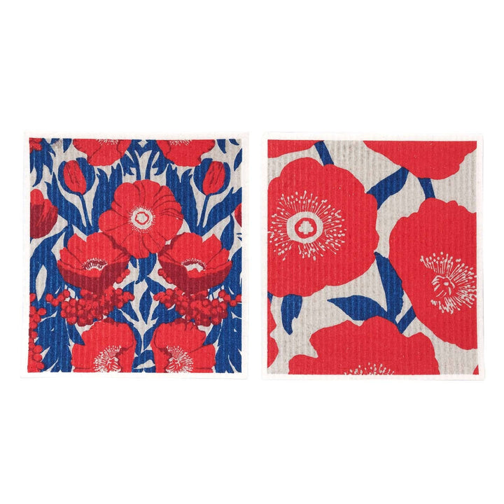 Icelandic Poppies blu Eco Sponge Cloths (Set of 2)