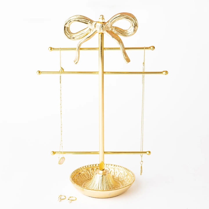 Gold Bow Jewelry Holder