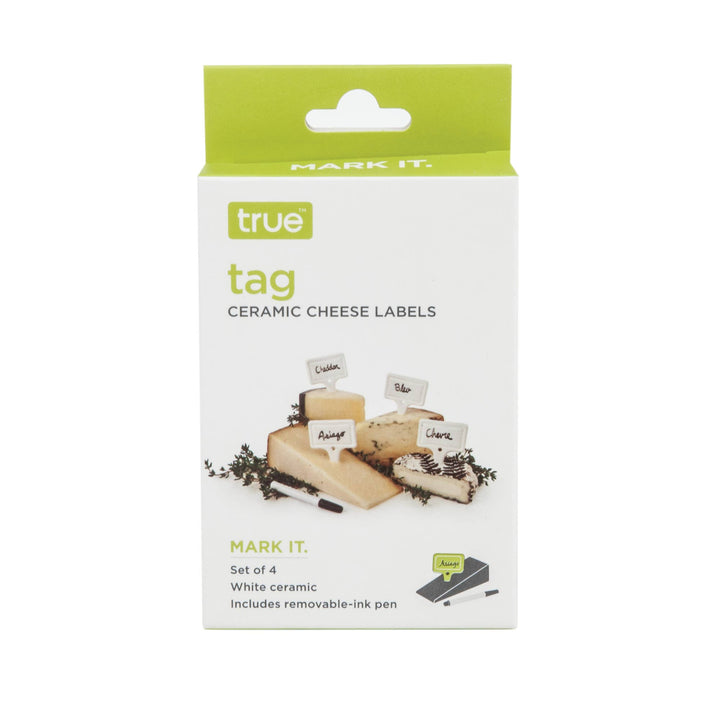 Tag Ceramic Cheese Labels with Removable Ink Pen Set of 4