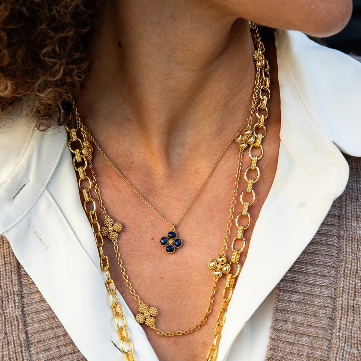 Berry Clover Double Sided Charm Necklace