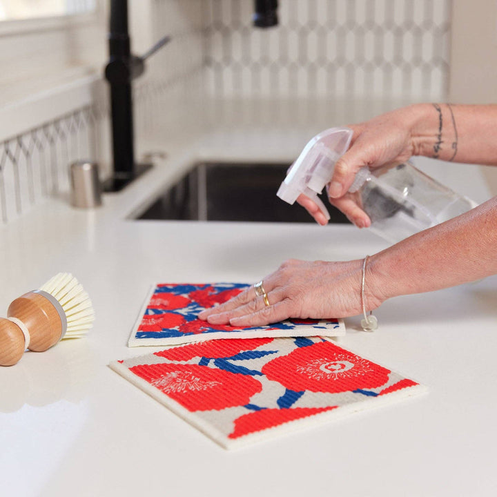 Icelandic Poppies blu Eco Sponge Cloths (Set of 2)