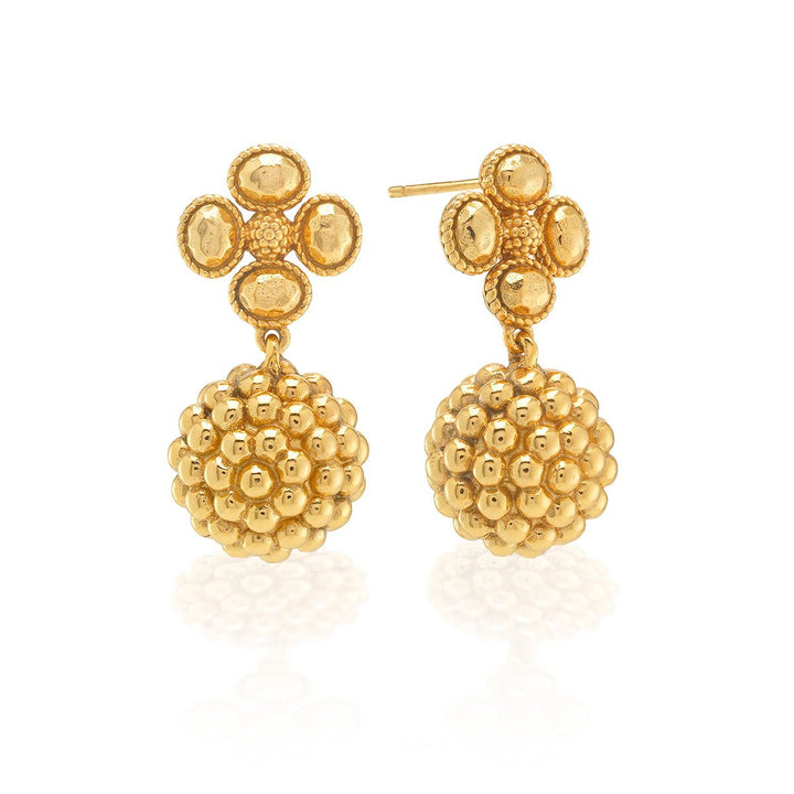 Clover Drop Earrings - Gold