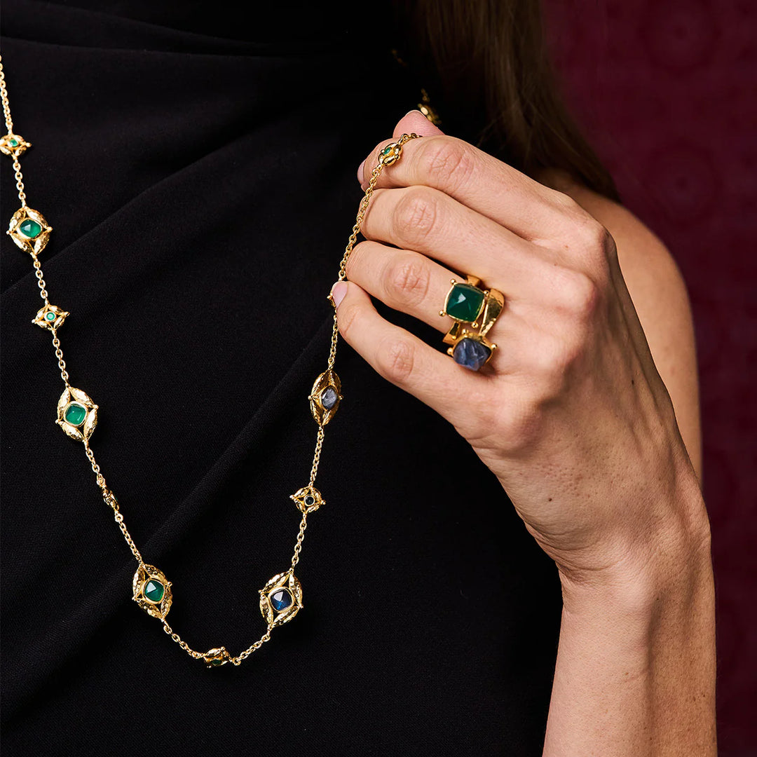 Mystic Eye Gem Ring - Green Onyx