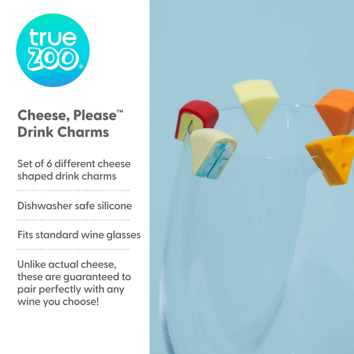 TrueZoo Cheese Please Silicone Glass Markers Set of 6