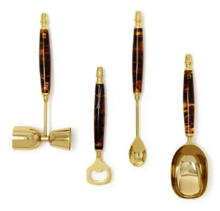 Tortoise Print Bar Set 4pc